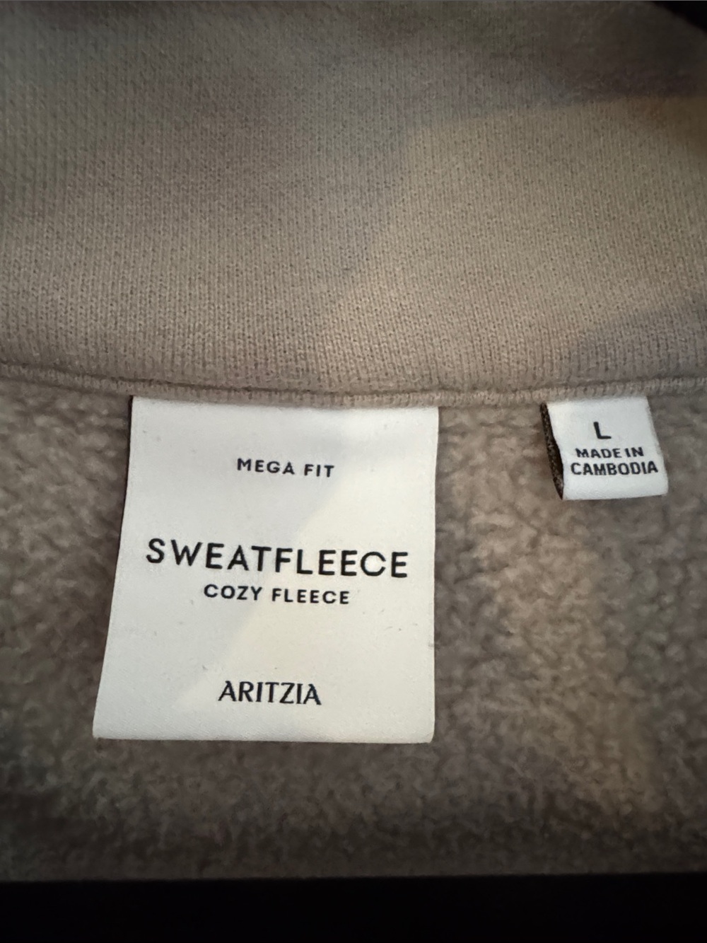 Aritzia Women's Half-Zip Sweatshirt — Taupe - Picture 2 of 5